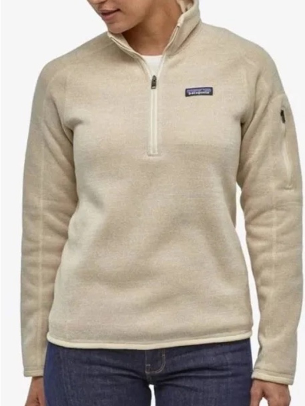 Patagonia Half-Zip Fleece Pullover in Light Beige